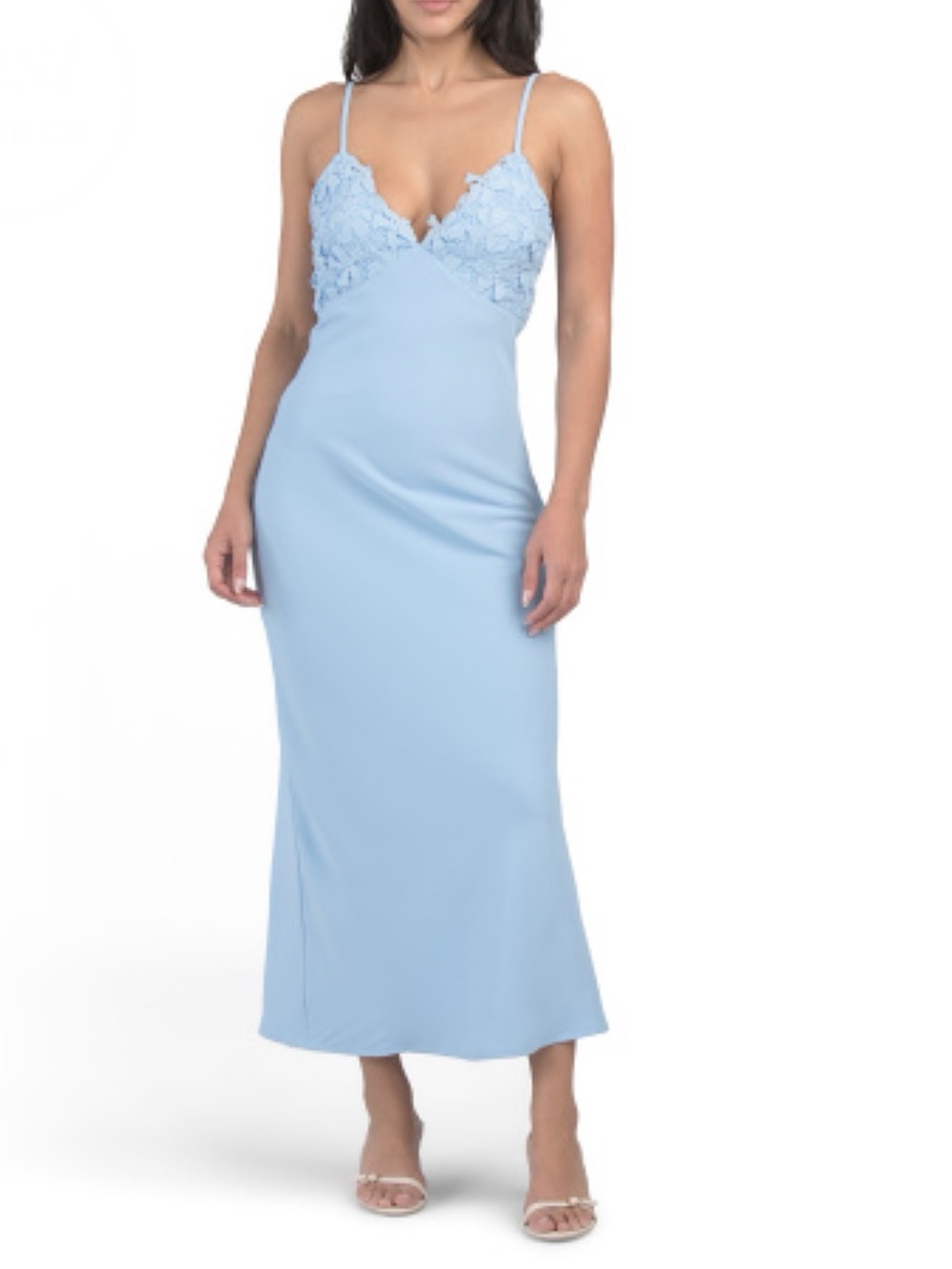 WHITE CLOSET Sleeveless Lace Top Gown